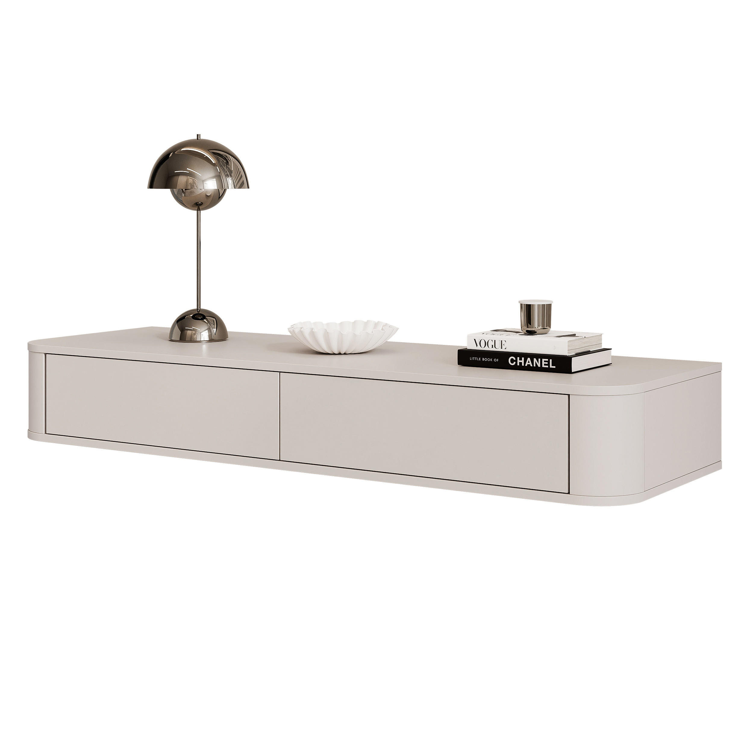 WANDKONSOLE LUNA 140 cm, mit 2 Schubladen, Kaschmir - Kaschmir, Holzwerkstoff (140/20/45cm) - Idohome