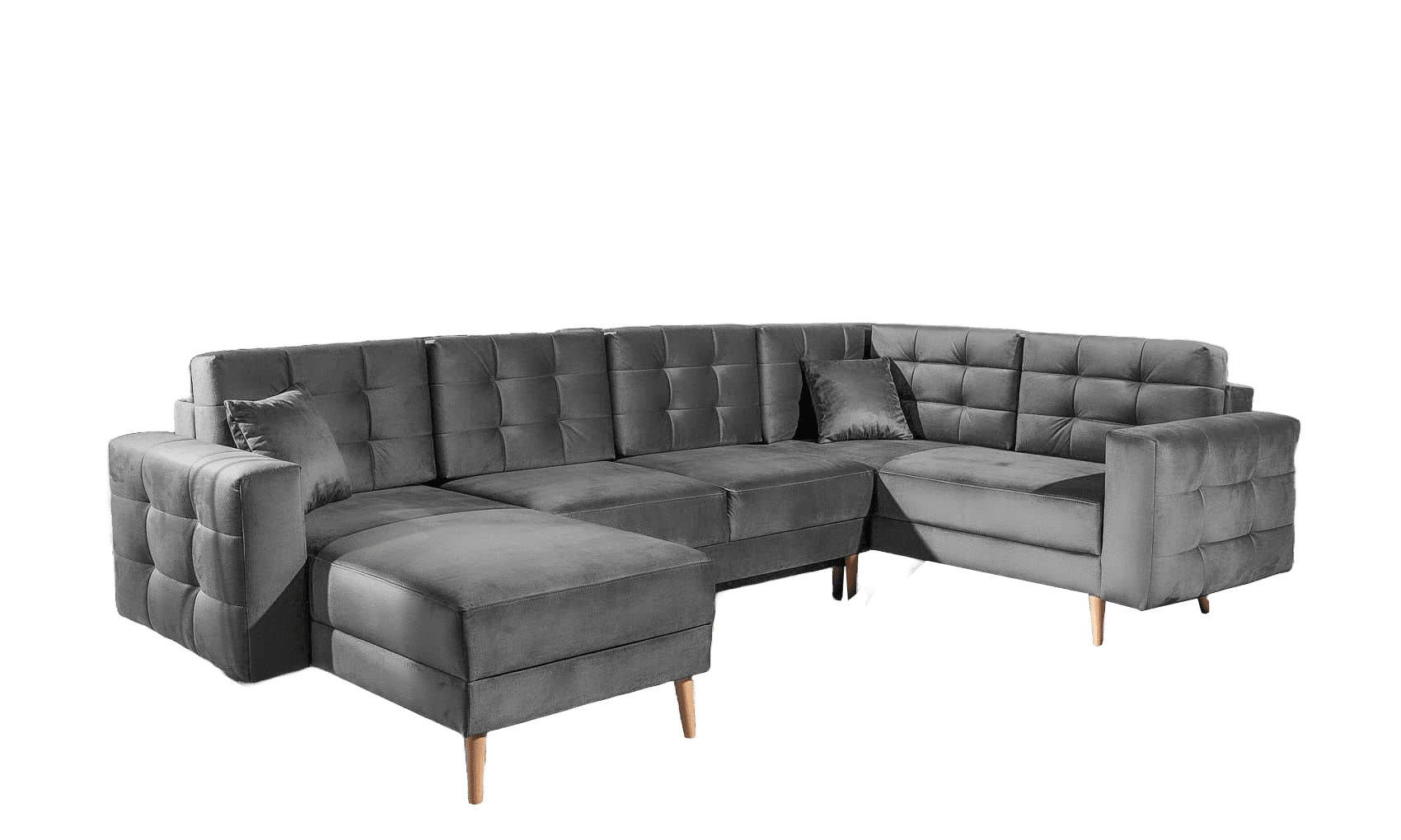 WOHNLANDSCHAFT mit Schlaffunktion, beidseitig montierbar - Silberfarben/Pinienfarben, Holz/Textil (326/92/202cm) - Eltap