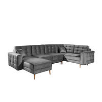 WOHNLANDSCHAFT mit Schlaffunktion, beidseitig montierbar - Silberfarben/Pinienfarben, Holz/Textil (326/92/202cm) - Eltap