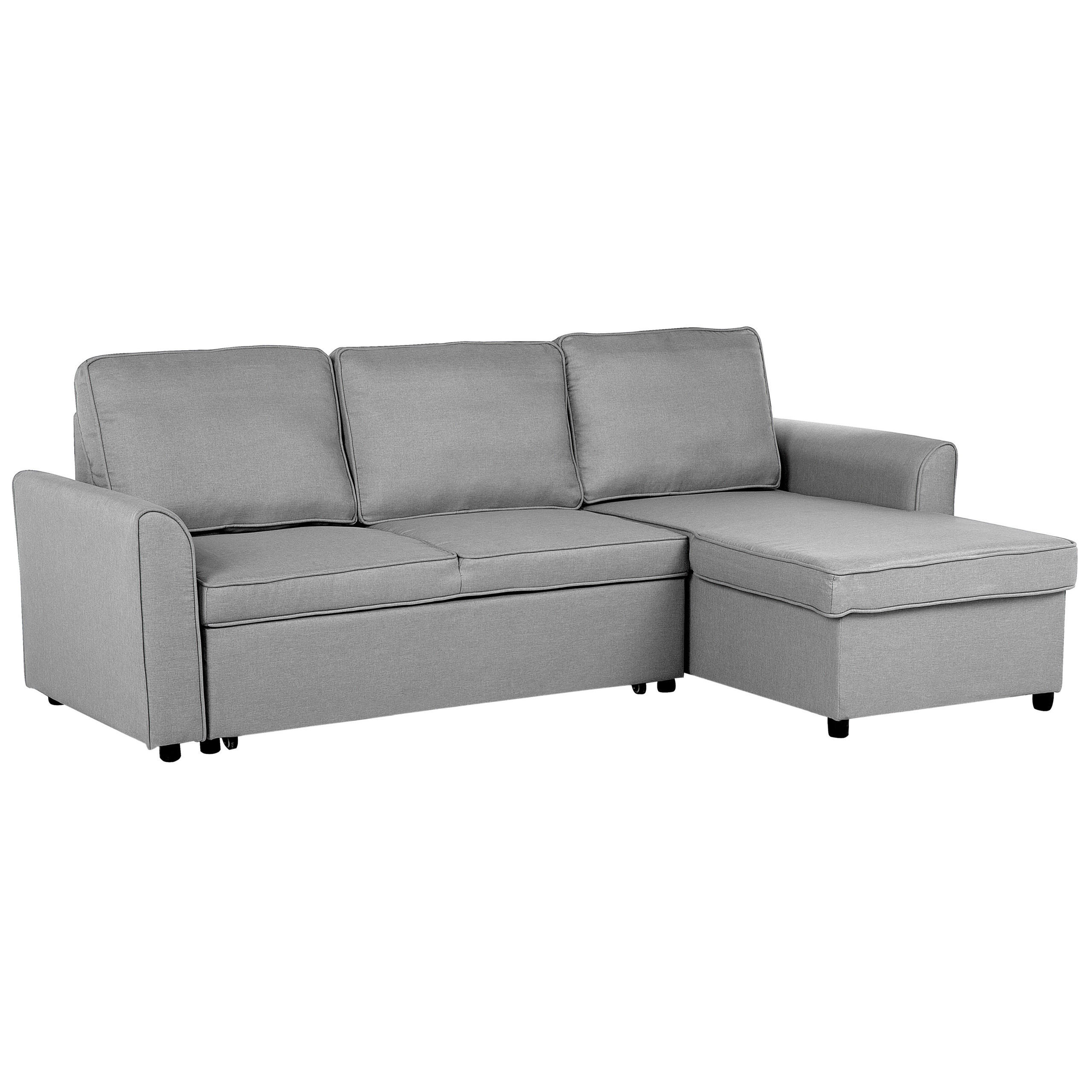 Beliani Ecksofa Hellgrau 228x145 cm