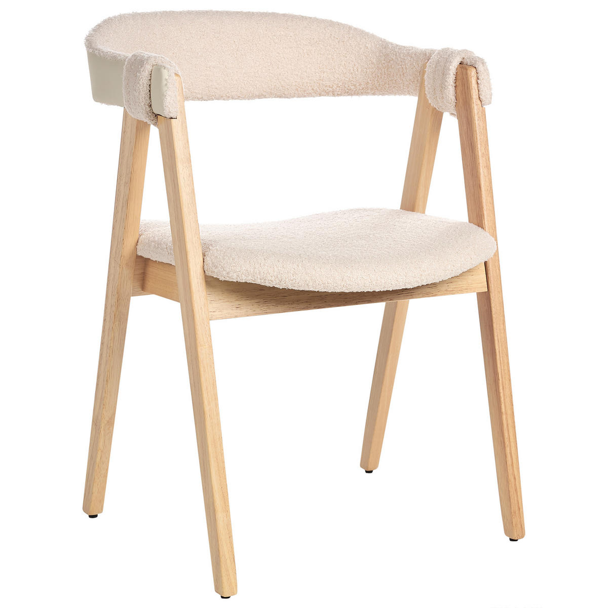 ESSZIMMERSTUHL 2er-Set Hellbeige Day - Beige/Braun, Textil (55/75/57cm) - Beliani