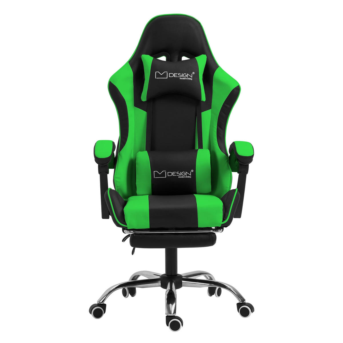 GAMING-STUHL schwarz grün - Grün, Metall (62/128/62cm) - ML-DESIGN