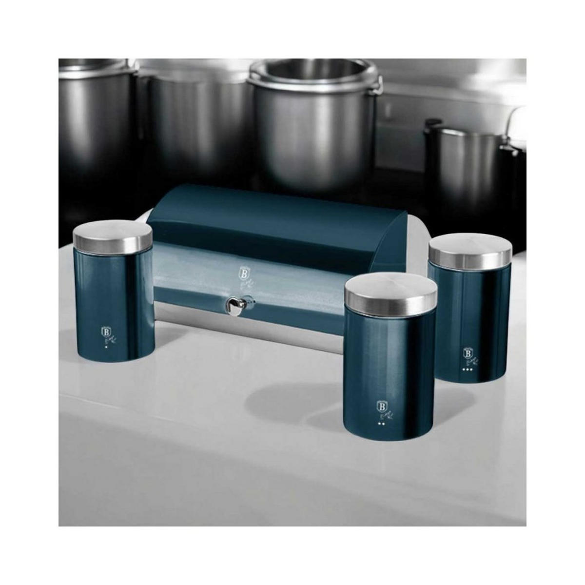 BROTKASTEN Blau 38/28/18.5 cm BH6734 - Blau, Metall (28/18.5/38cm) - Berlinger Haus