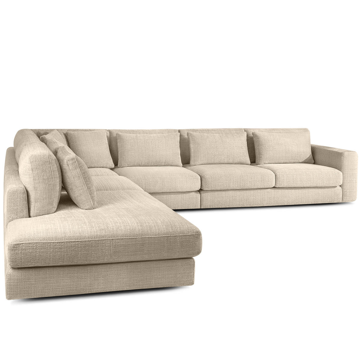 ECKSOFA XL links VERUS - Creme, Holz/Holzwerkstoff (377/328cm) - KONSIMO®