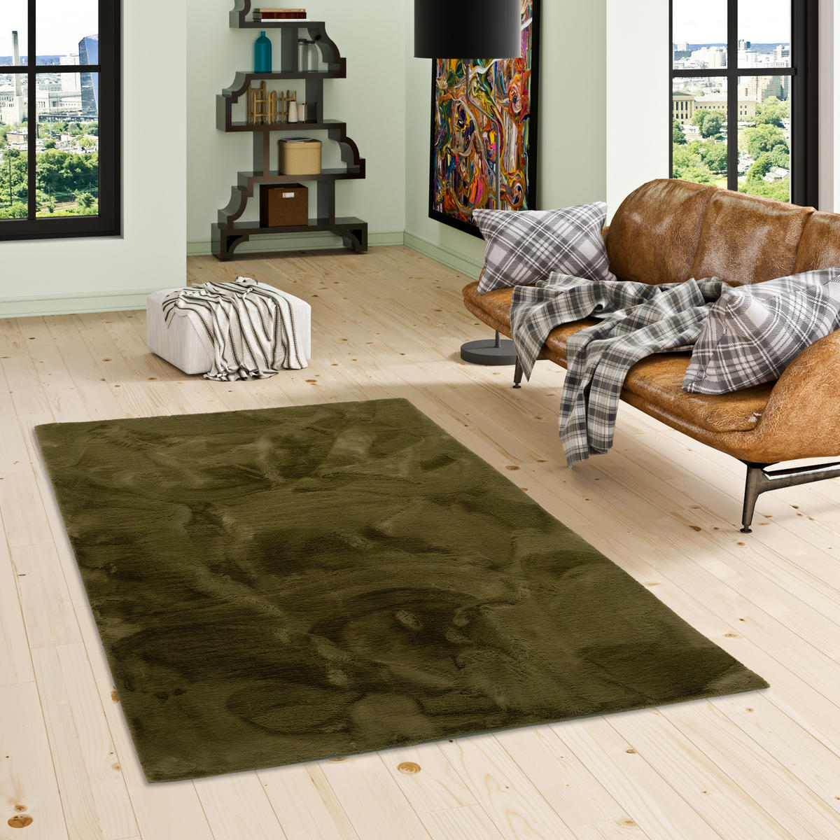 FELLTEPPICH LUXUS SUPER SOFT PLUSH - Dunkelgrün, Textil (140/180cm) - Pergamon