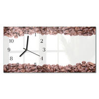 WANDUHR 60x30 cm - Kaffeebohnen - Braun, Glas (60/30/0.4cm) - TULUP