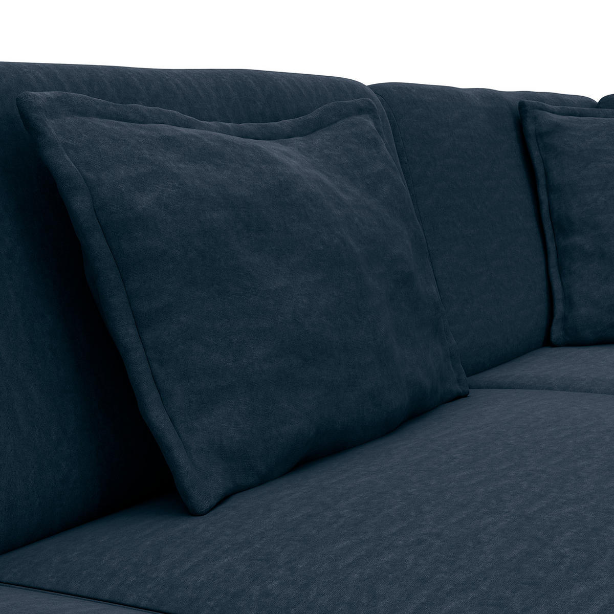 WOHNLANDSCHAFT - Blau/Schwarz, Kunststoff/Textil (431/84/272cm) - home24