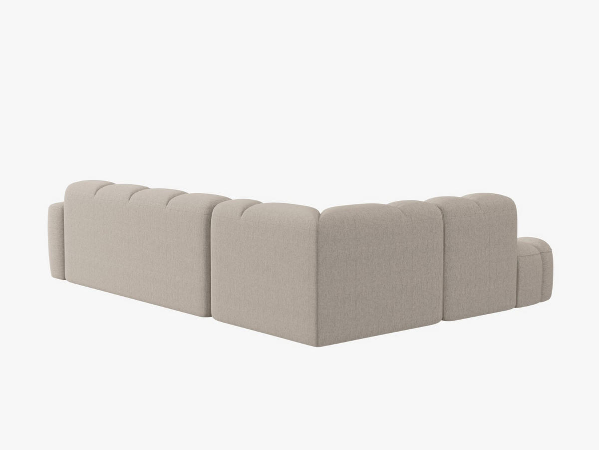 ECKSOFA links Lisa aus strukturiertem Stoff sand 5 Sitzplätze - Sandfarben, Textil (234/293cm) - Micadoni