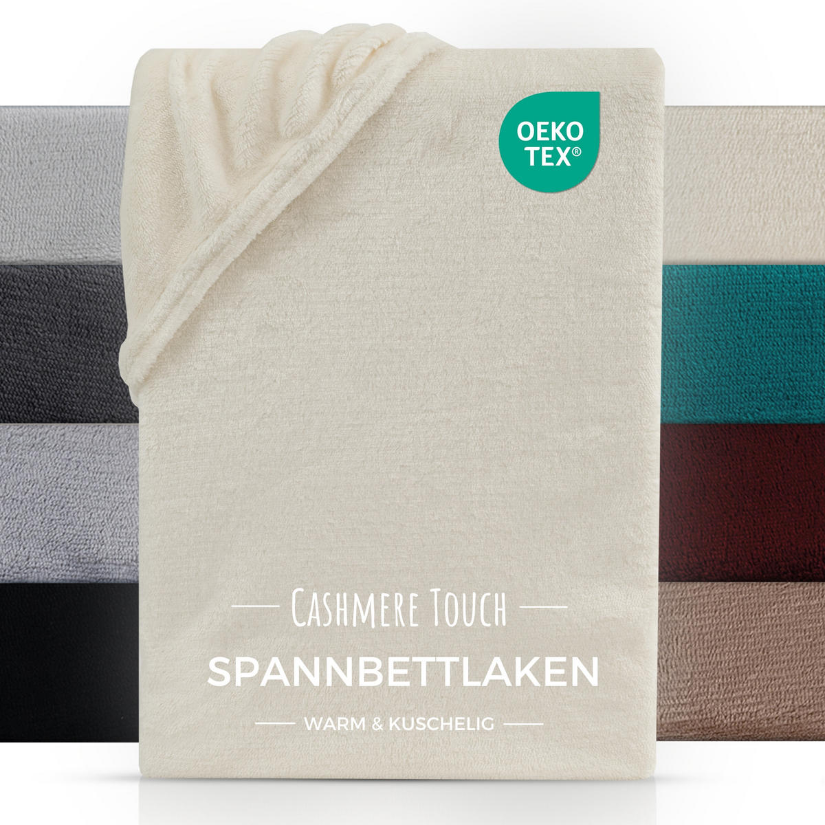 CASHMERE-TOUCH-SPANNBETTLAKEN 160x200 cm, Warmes Winter Bettlaken Natur - Naturfarben, Textil (160/200cm) - Carpe Sonno