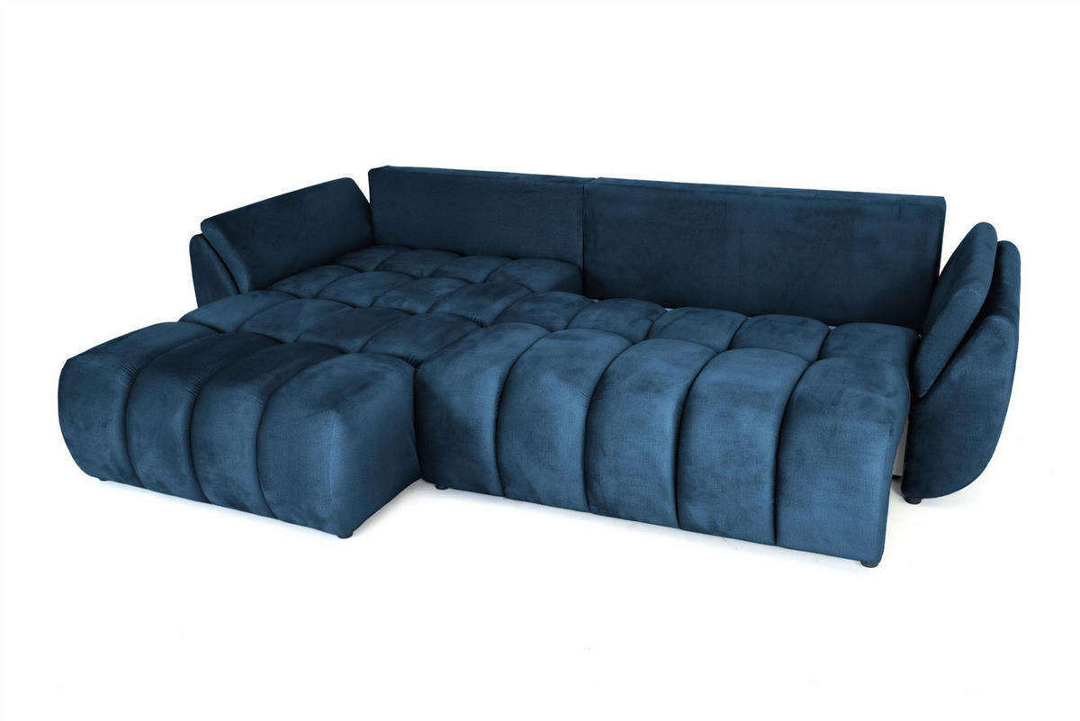 ECKSOFA Collin Mit Schlaffunktion - Blau, Holzwerkstoff/Textil (280/185cm) - Fun Möbel