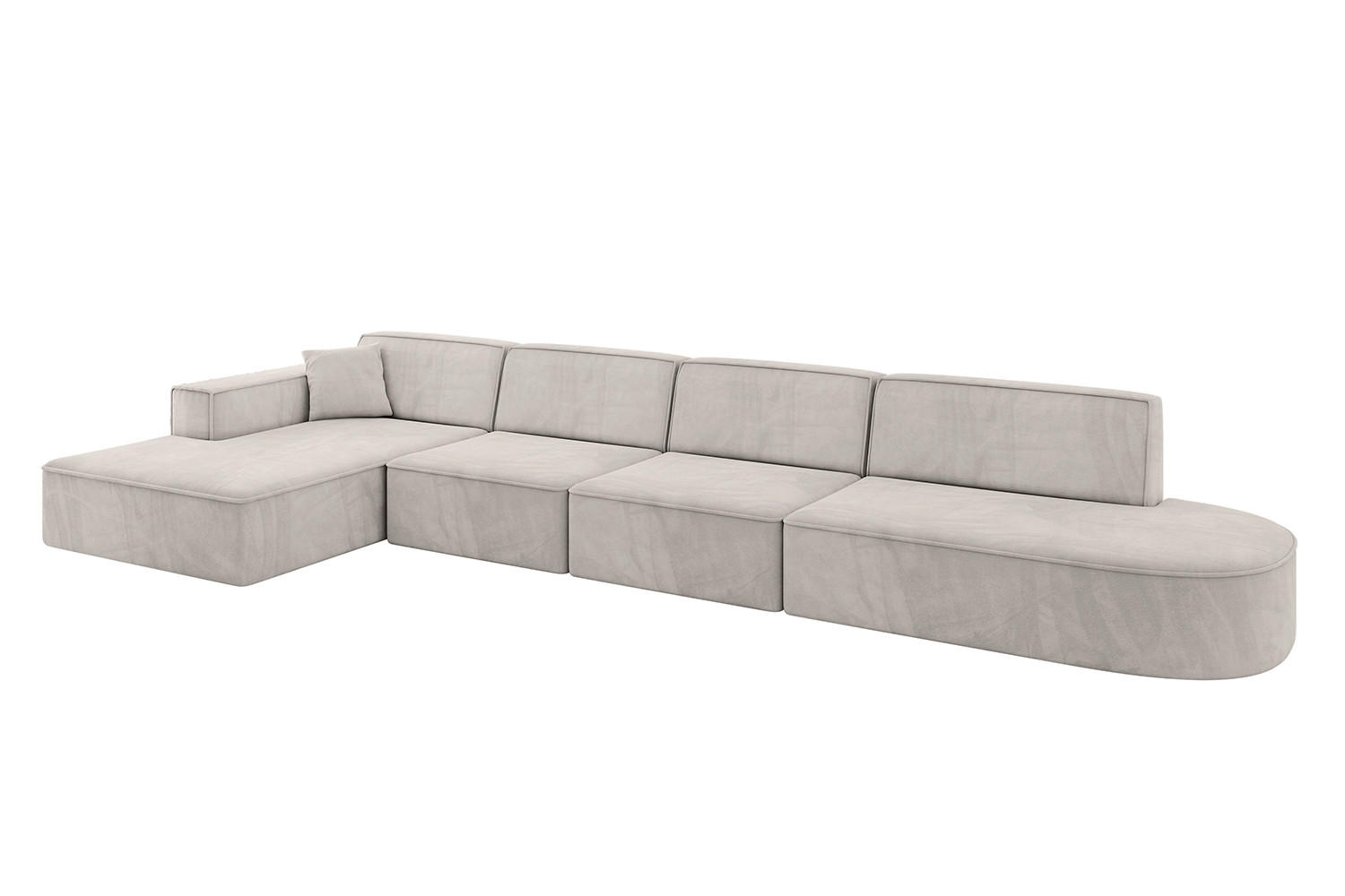 ECKSOFA Ottomane Links IREA-L3-v4 - 413x171x79 cm Hellbraun - Hellbraun, Holzwerkstoff/Textil (413/171cm) - ALTDECOR