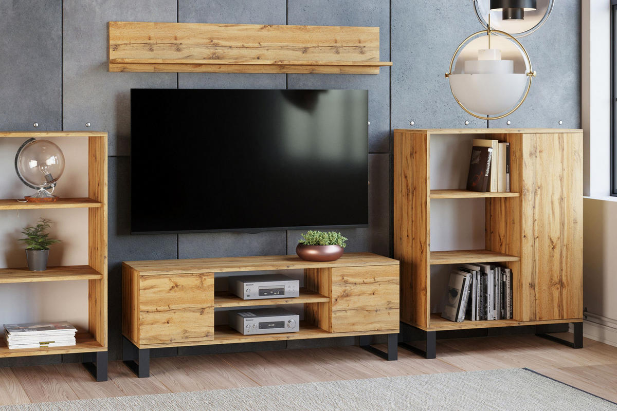 LOWBOARD Focus - Eichefarben, Holzwerkstoff (40/49/155cm) - RAUMHIRSCH FURNITURE