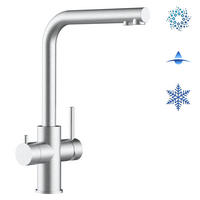 5-WEGE-KÜCHENARMATUR, Edelstahl Massiv aus Chirurgenstahl, Gebürstet, 360° schwenkbar - Edelstahlfarben, Metall (22.5/37.6/22.5cm) - VIZIO