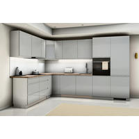 L-KÜCHE Velmora Grau Hochglanz & Weiß – 330 × 210 cm – KÜ-VELM-013 - Grau, Holzwerkstoff (330/212/210cm) - ROYAL24_MARKT