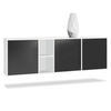 SIDEBOARD Cuba Türen in Schwarz matt - Schwarz, Holzwerkstoff (182/53/35cm) - Vladon