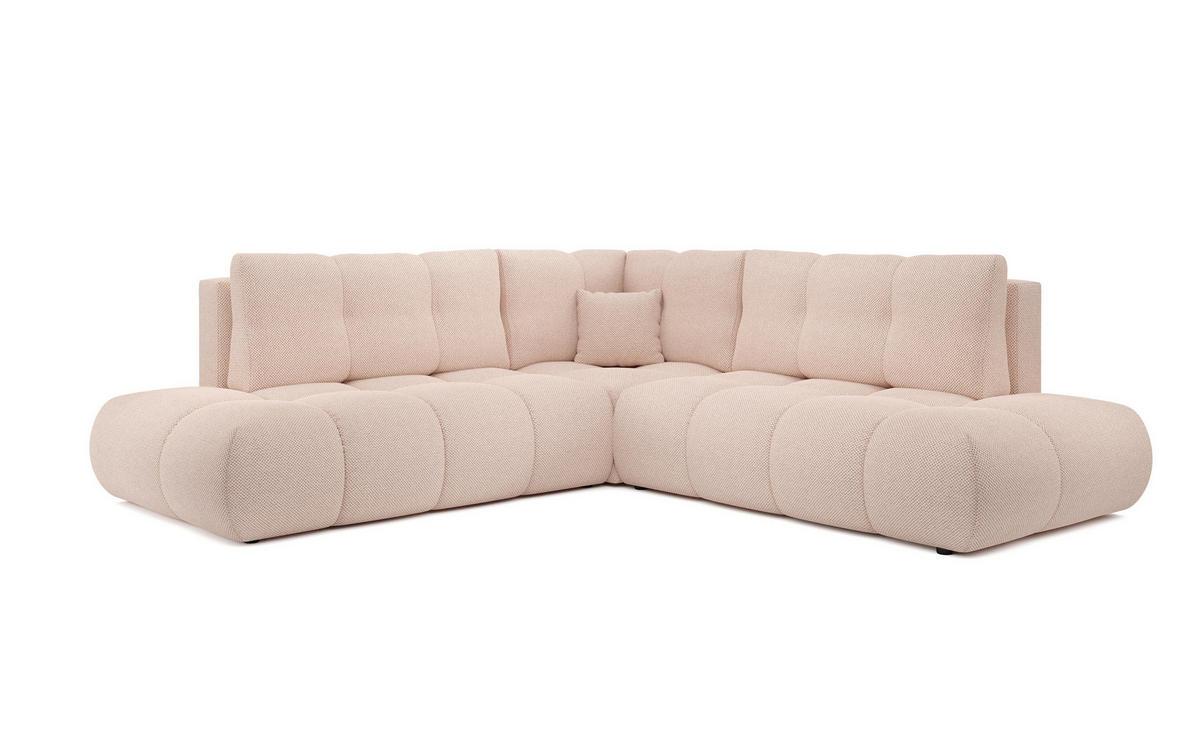 ECKSOFA DUCA II R-S Orange Jersey mit Schlaffunktion - Orange, Holz (266.5/266.5cm) - MASSENO
