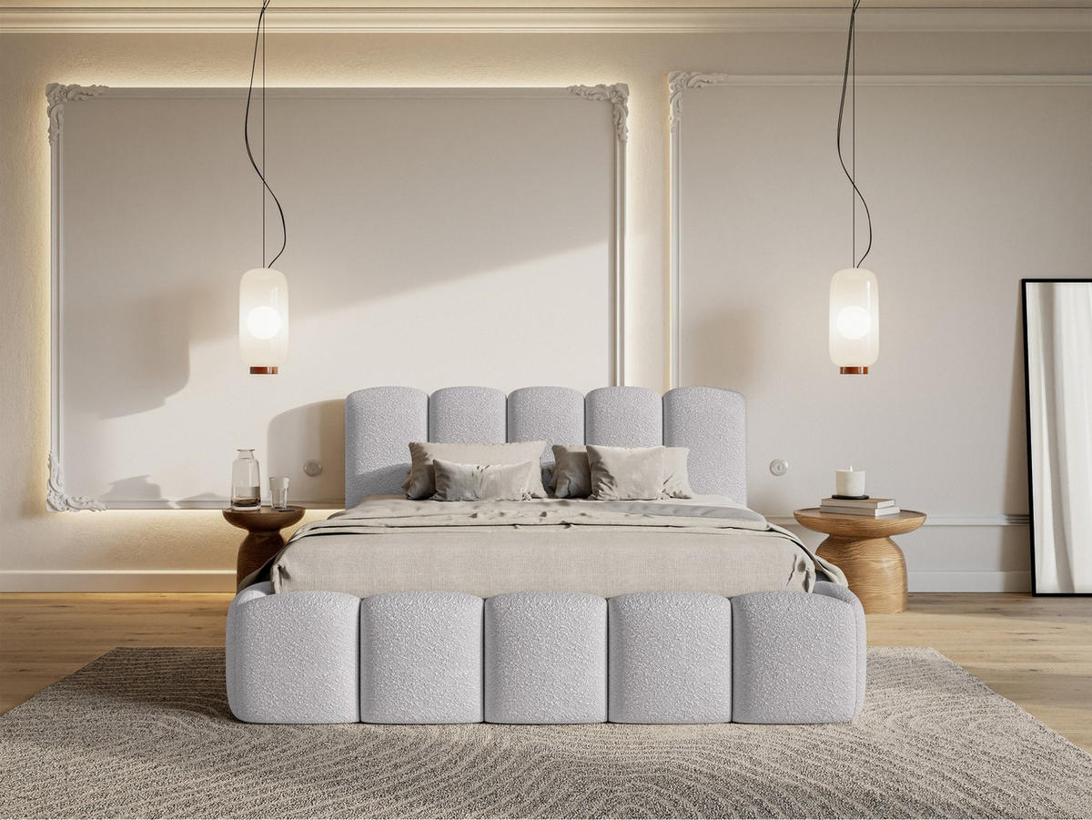 POLSTERBETT Cloudy II Hellgrau 140x200 cm - Hellgrau, Holz/Textil (140/200cm) - Selsey