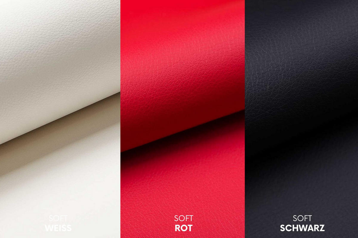 ECKSOFA L-Form, Stoff Soft, Schwarz + Weiß, Links, Palermo - Schwarz, Holz (240/210cm) - Kaiser Möbel