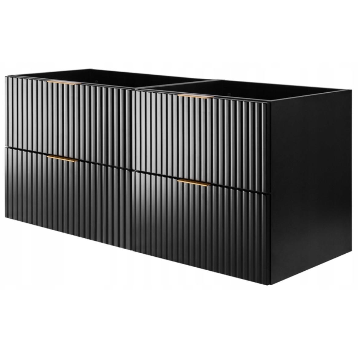 WASCHBECKUNTERSCHRANK FLOW Schwarz matt 160/57/46 cm - Schwarz, Holzwerkstoff (160/57/46cm) - Rodan