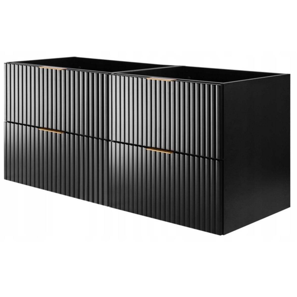 WASCHBECKUNTERSCHRANK FLOW Schwarz matt 160/57/46 cm - Schwarz, Holzwerkstoff (160/57/46cm) - Rodan