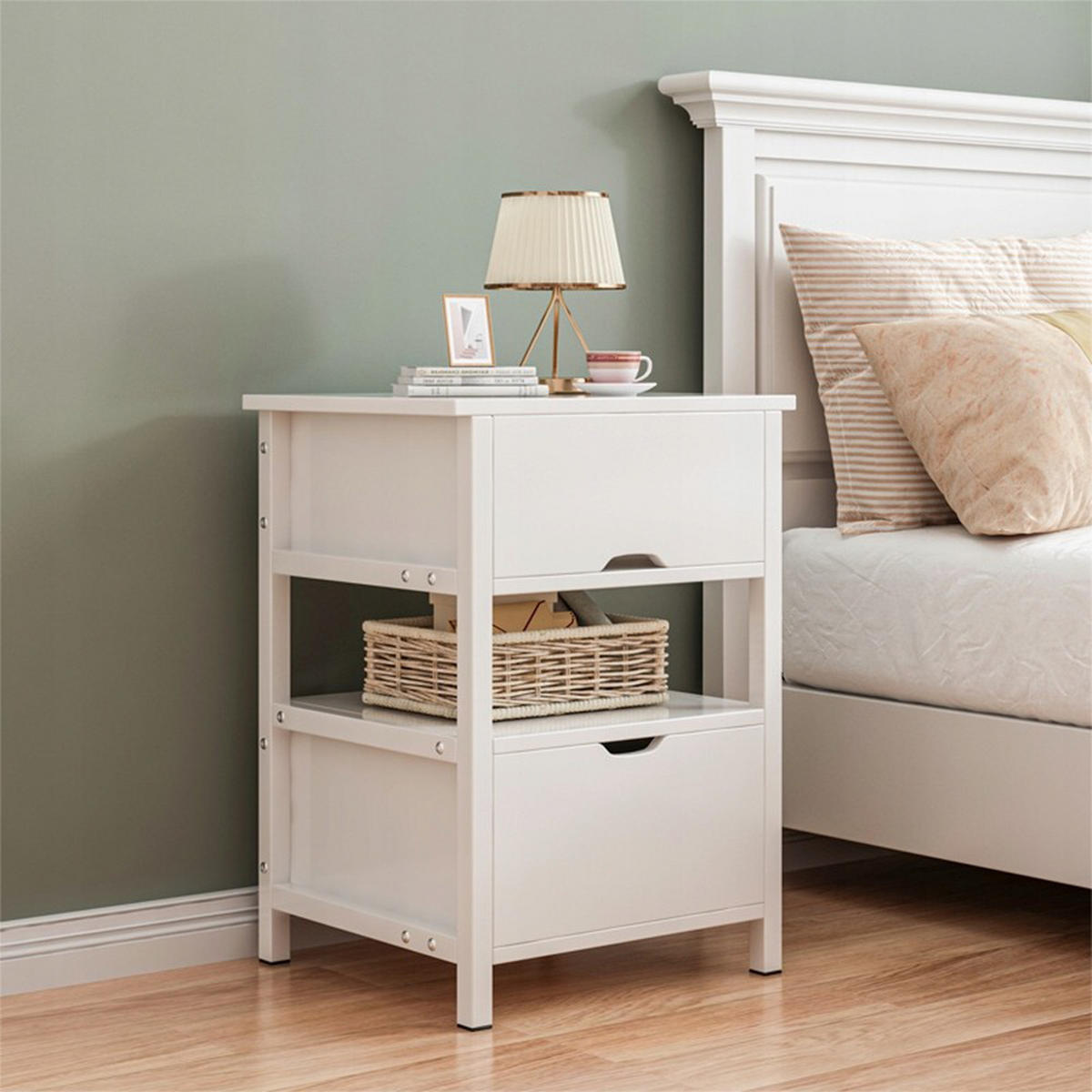 NACHTTISCH, weiß 45/38/55 cm - Weiß, Holzwerkstoff (45/55/38cm)