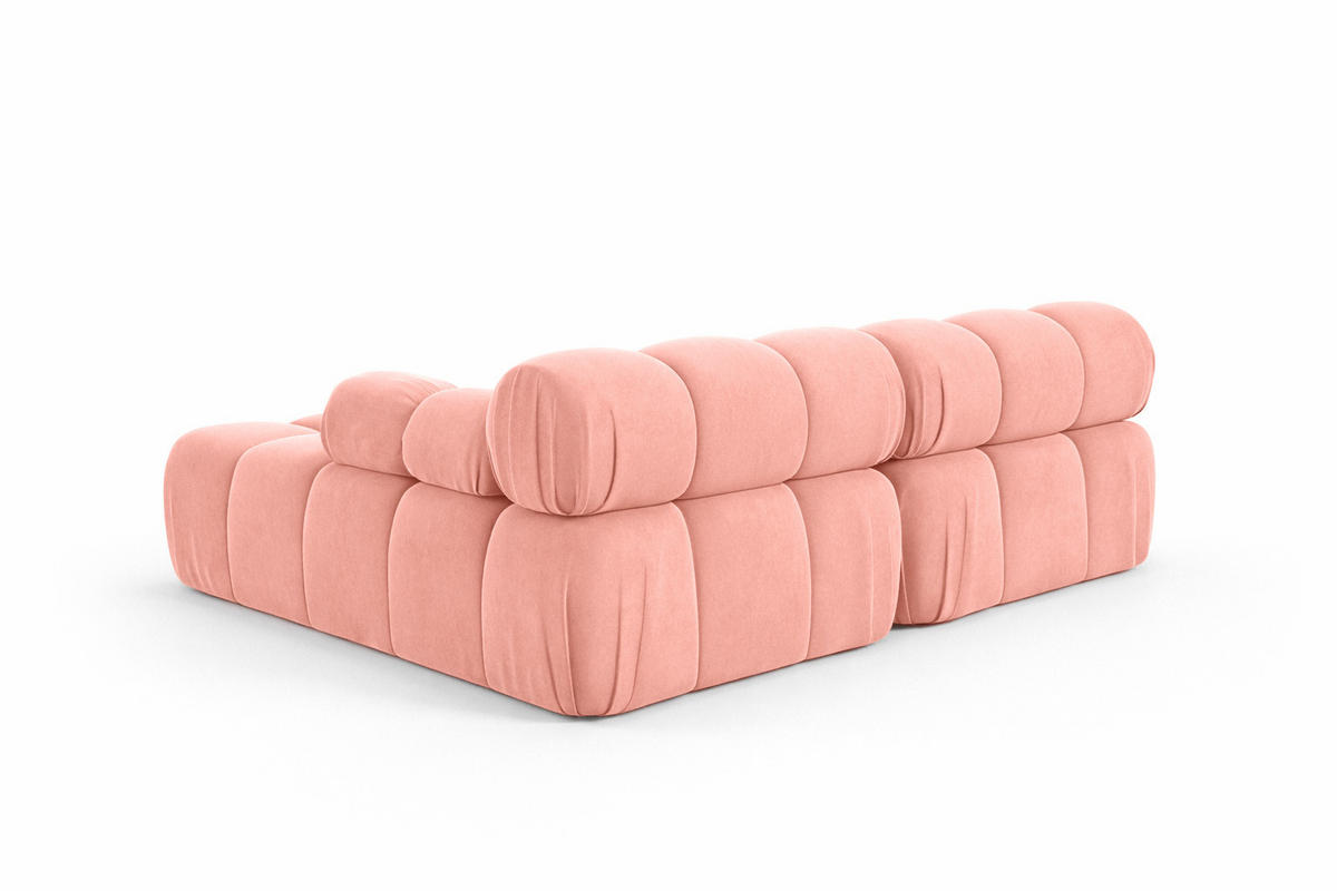 ECKSOFA L-Form Mini II Modular, Veloursstoff Salvador, Rosa, Rechts, Selia - Pink, Holz (190/160cm) - Kaiser Möbel