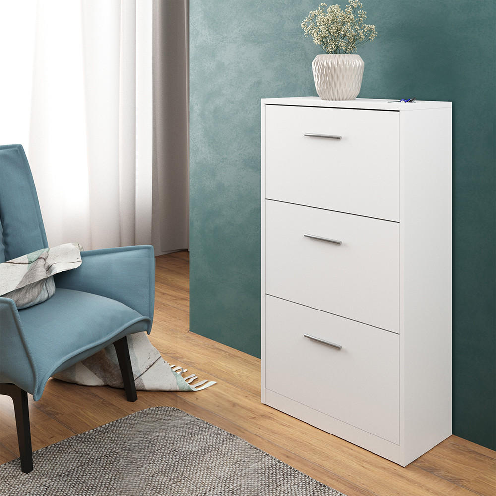 SCHUHKIPPER Gizmo Weiß 59 x 105 cm - Weiß, Holzwerkstoff (59/105/22cm) - Vicco