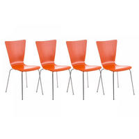 BESUCHERSTUHL 4er Set Holz orange - Orange, Holz/Metall (43/84/50cm) - CLP