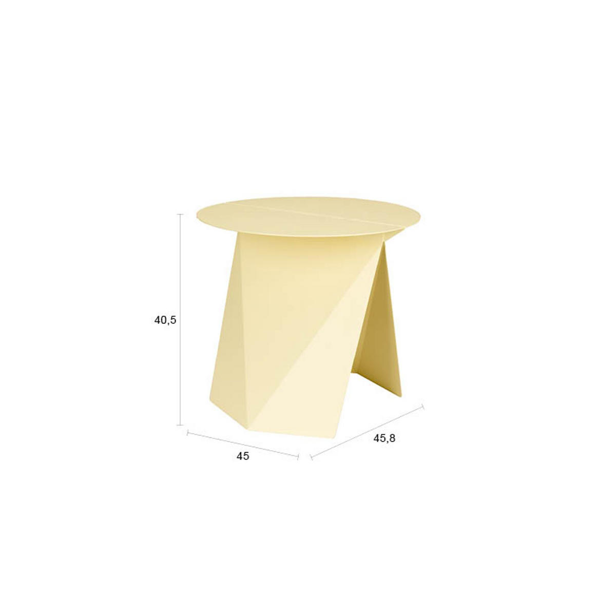 BEISTELLTISCH Foldy Gelb - Gelb, Metall (45/45.8/40.5cm) - Zuiver