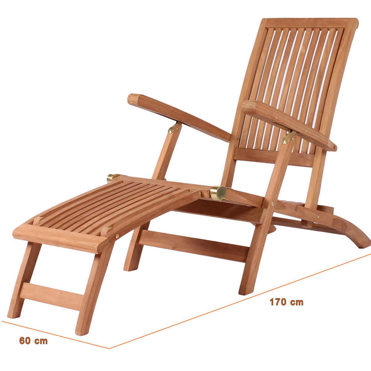 DECKCHAIR Yacht - Naturfarben, Naturmaterialien/Holz (60/93/170cm) - Mr. Deko