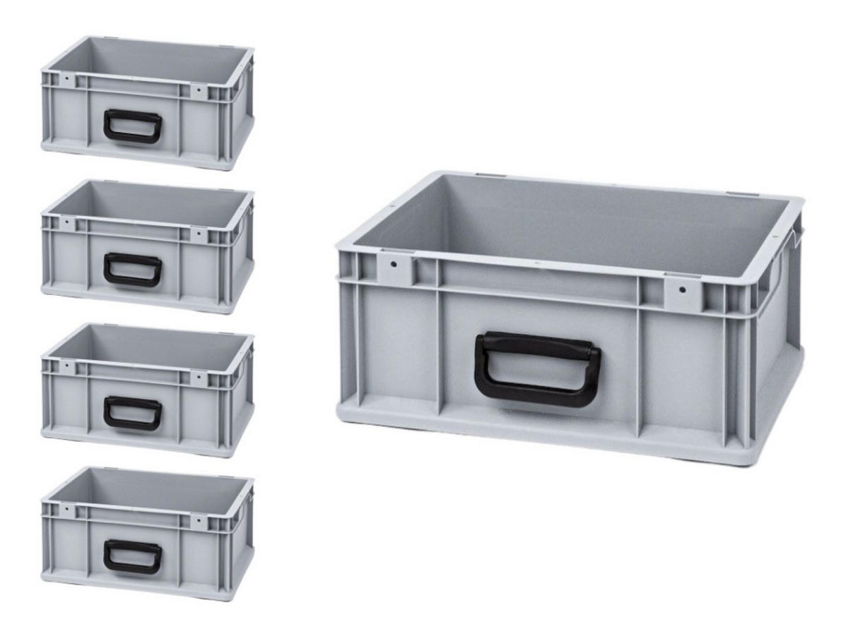 EUROBOX 5x Nextgen Portable Uno 17x30x40cm 16 Liter - Grau, Kunststoff (40/12/60cm) - PROREGAL