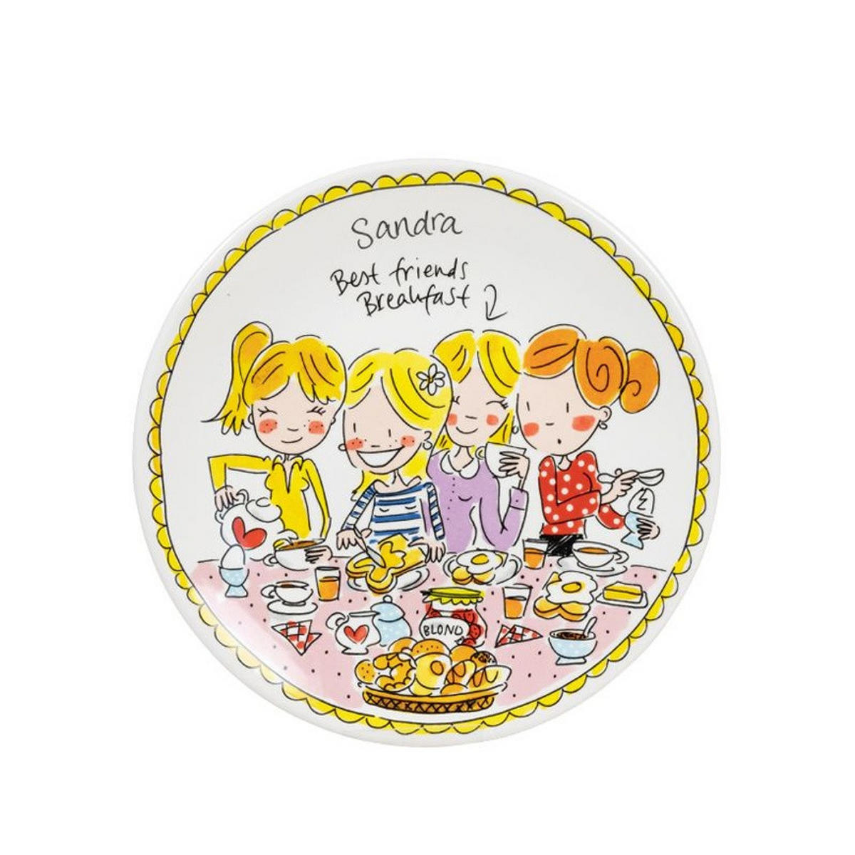 TELLER Girls in Bunt - 22cm - Multicolor, Keramik (21.8/21.8/2.5cm) - Blond Amsterdam