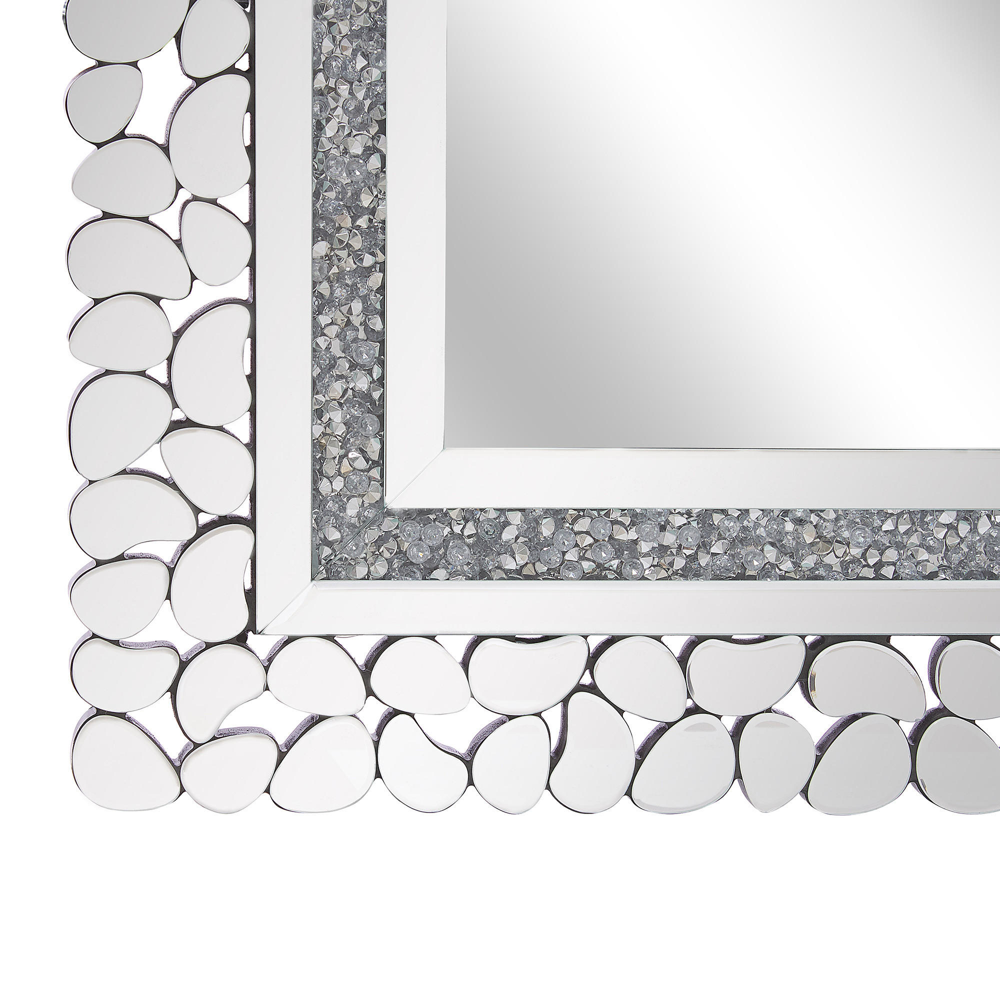 WANDSPIEGEL silber 60/90 cm Glitzer-Effekt Pabu - Silberfarben, Holzwerkstoff (60/90/2cm) - Beliani