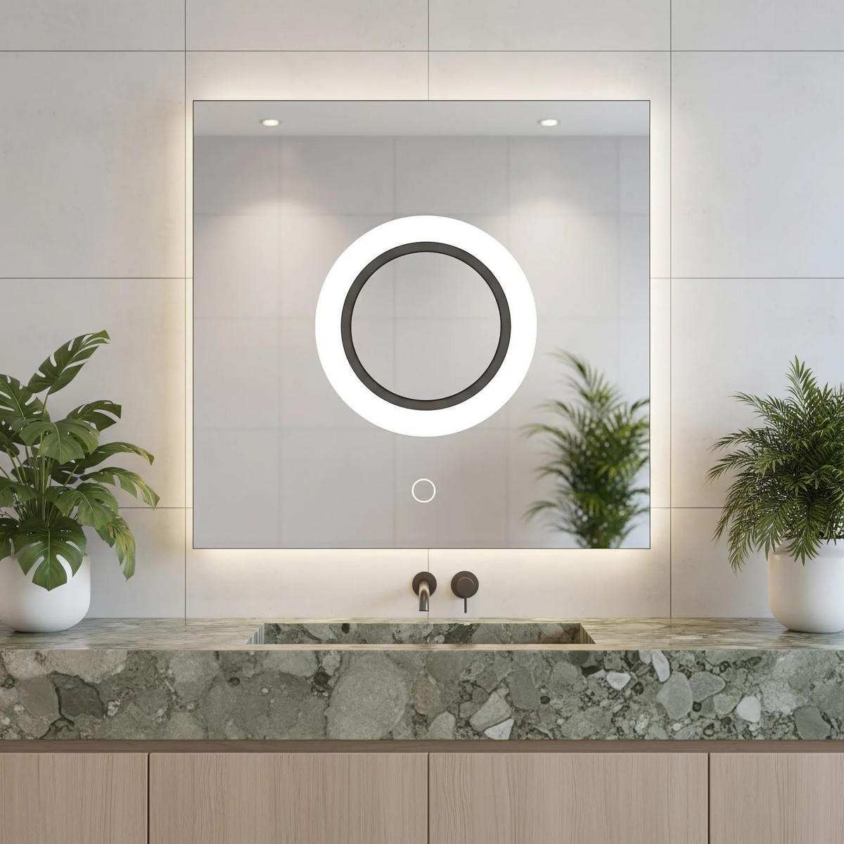 SPIEGEL Rea Led 60x60 Yh-bl-12 - Transparent, Glas (60/2/60cm) - REA