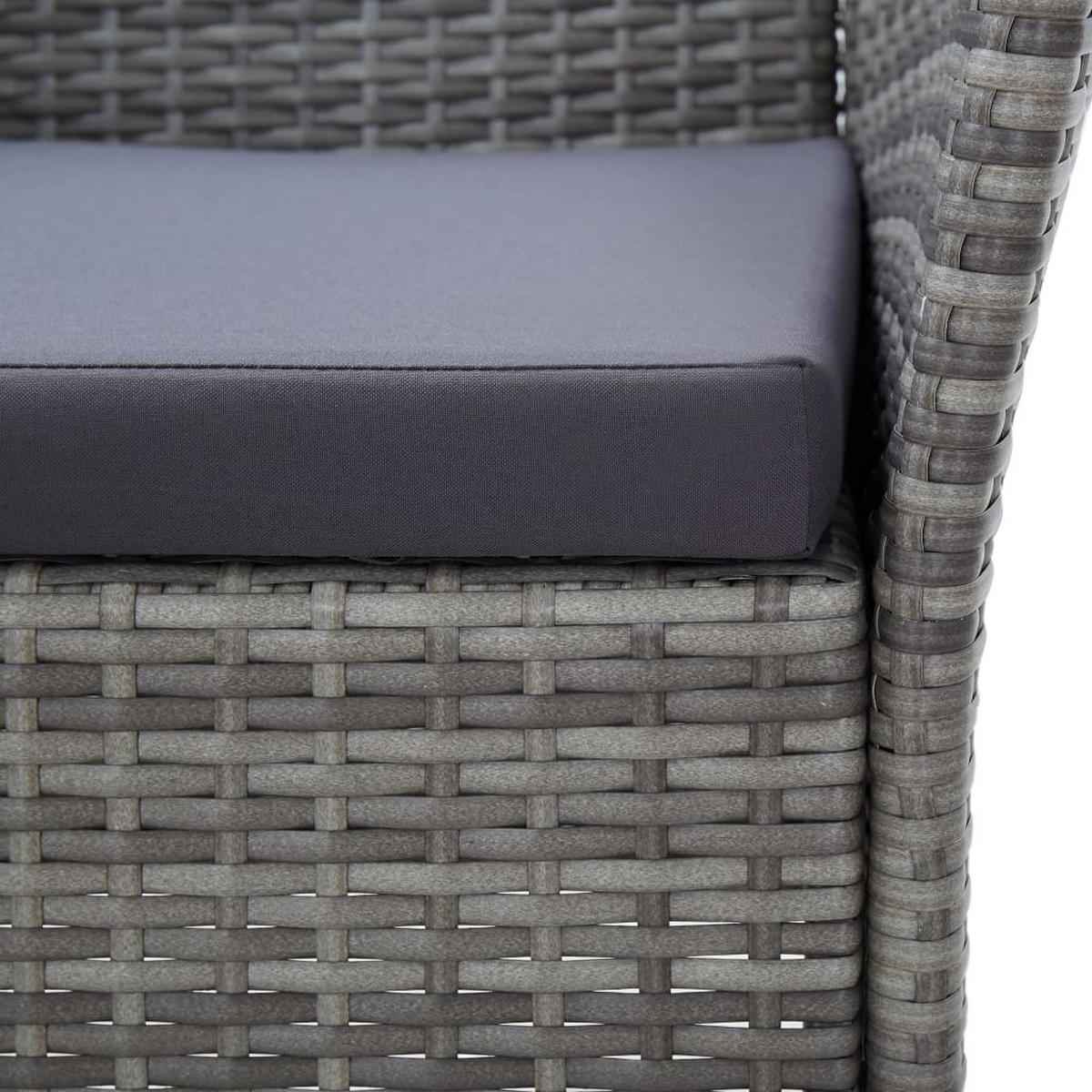 GARTEN-ESSGRUPPE 9-teilig Mit Auflagen Poly Rattan Grau - Grau, Kunststoff/Textil - vidaXL