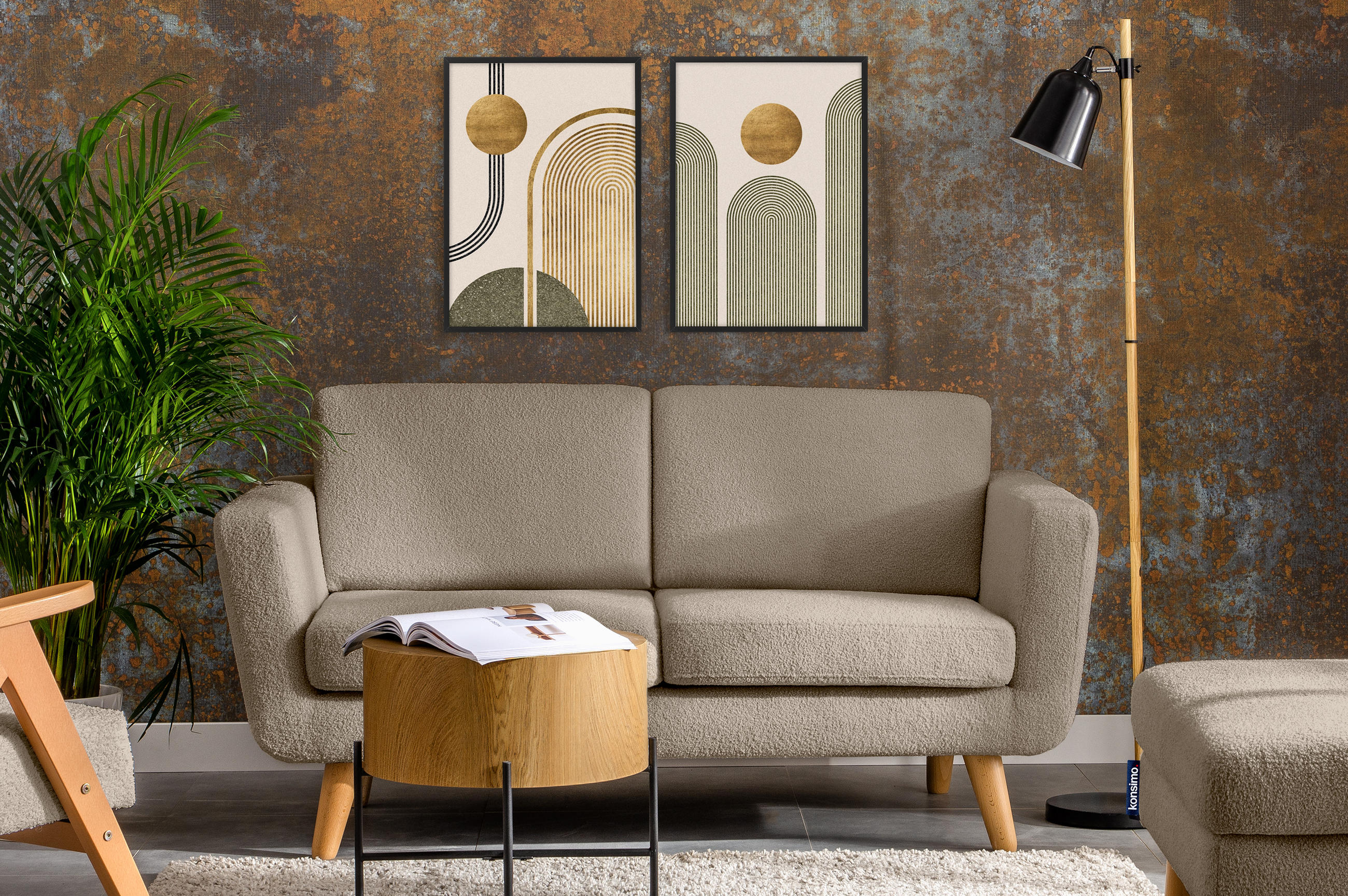 Thumbnail - Konsimo® Sofa, Braun, Textil, 153x80x84 cm, FSC 100%, Hergestellt in Europa, Wohnzimmer, Sofas & Couches, Sofas