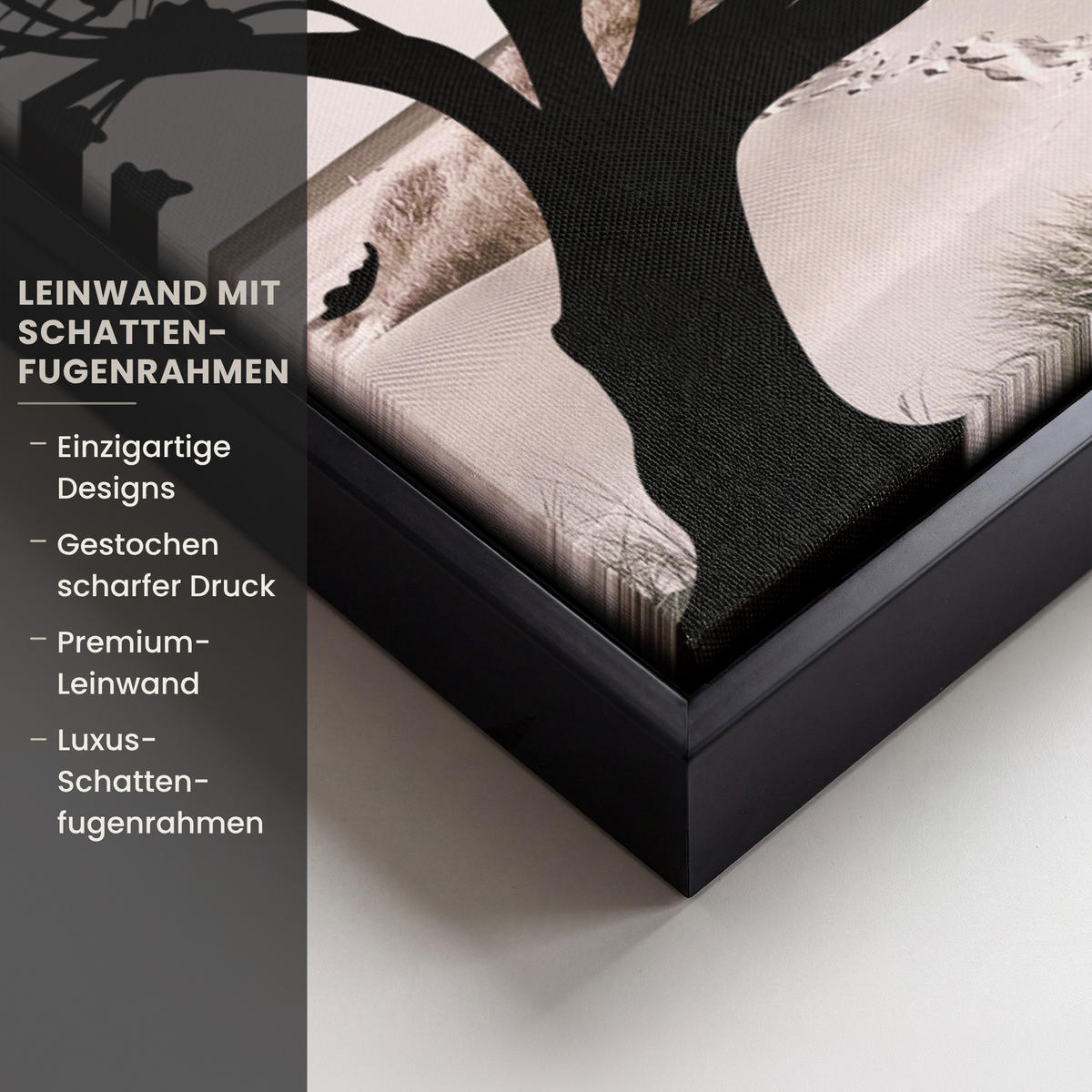 LEINWAND Bilder mit Rahmen - Strand - Meer - Menschen - Baum - Moderne Kunst - 60x80 - Hellgrau, Textil (60/80cm) - MuchoWow