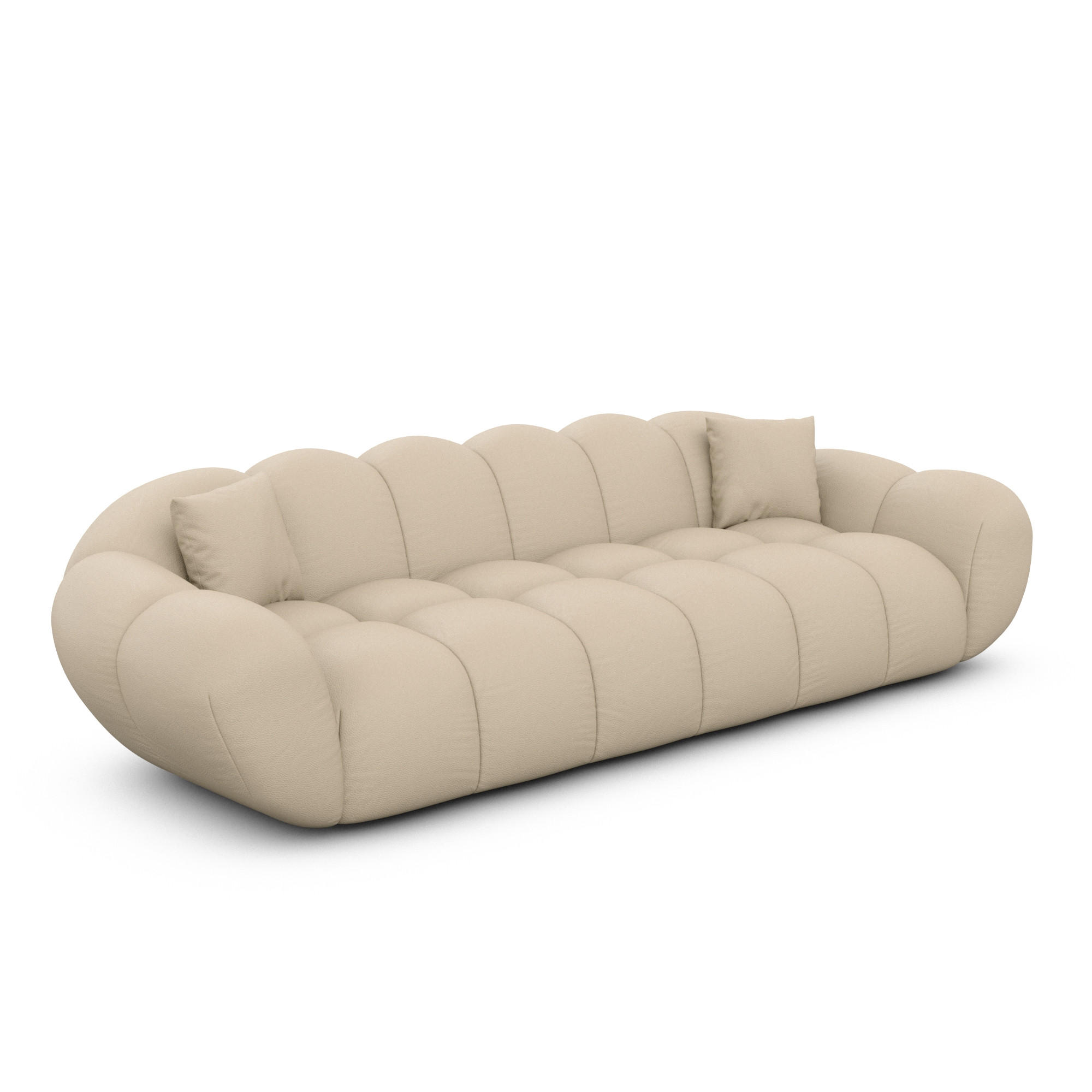 4-SITZER-SOFA Liva Beige Kunstleder - Beige, Kunststoff (265/70/93cm) - VAROYAL