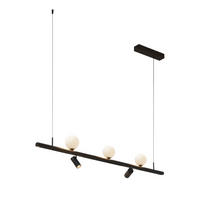 PENDELLEUCHTE MIT SPOTSTRAHLERN Lyne, Schwarz und weiß, 125cm - Weiß, Glas (125/125/8.5cm) - KOSILUM