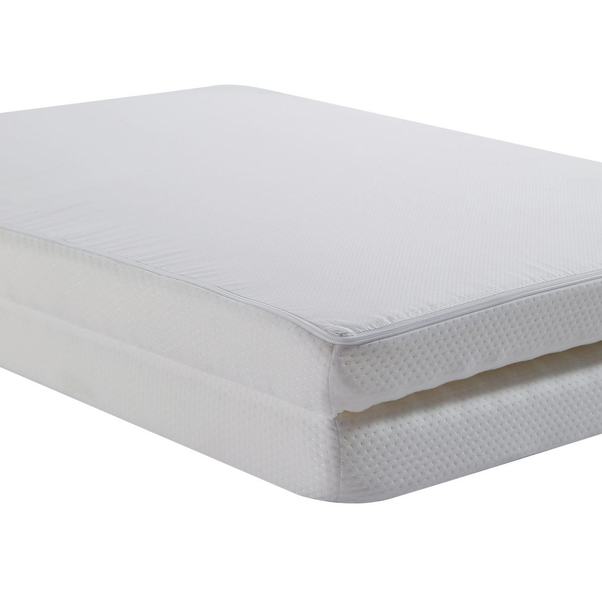 HOCHBETT 140/200 cm Weiß Multifunktionsbett mit Ablagefächern mit Matratze - Weiß, Metall (140/200cm) - OKWISH