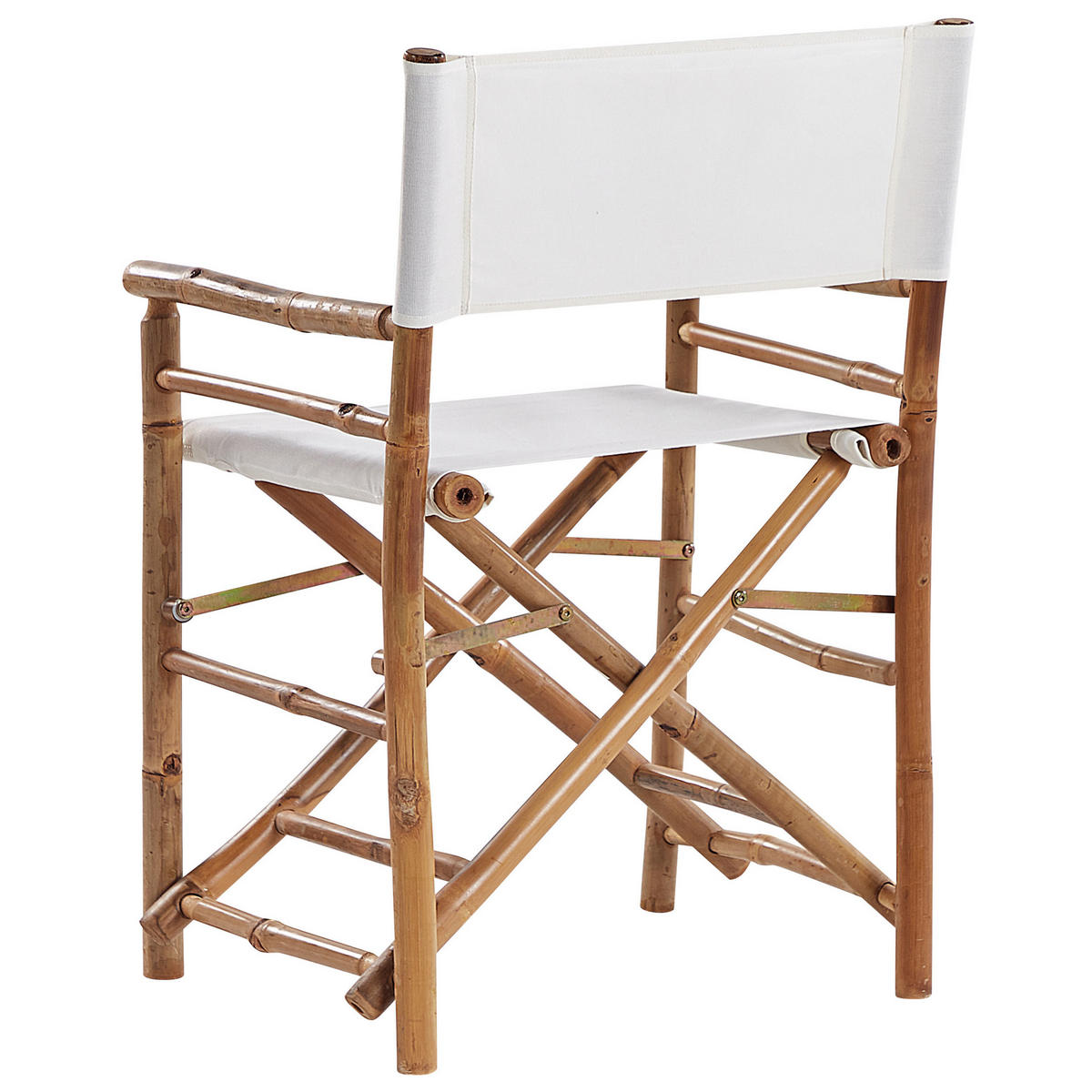 BALKONSET 2-Sitzer Bambusholz hellbraun Textilbespannung cremeweiß Molise - Hellbraun/Weiß, Holz/Textil - Beliani