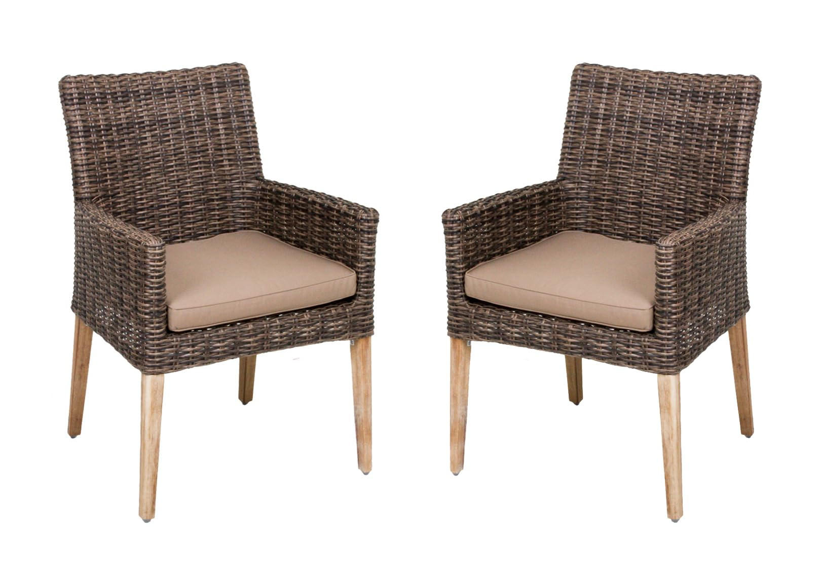 GARTENSTUHL 2er Set Tromso mit Auflage Relaxsessel - Braun, Holz (60/89/60cm) - DELUKE