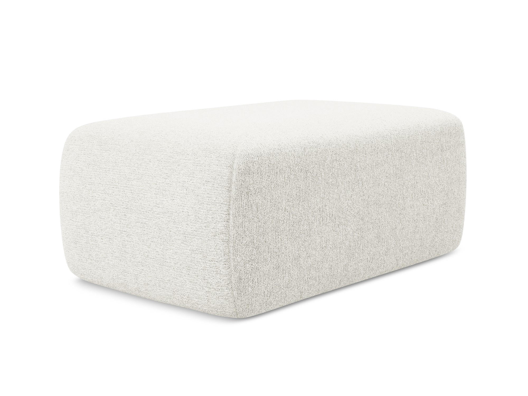 POUF Chenille Stoff Weiß - Schwarz/Weiß, Kunststoff/Textil (102/40/62cm) - Makamii