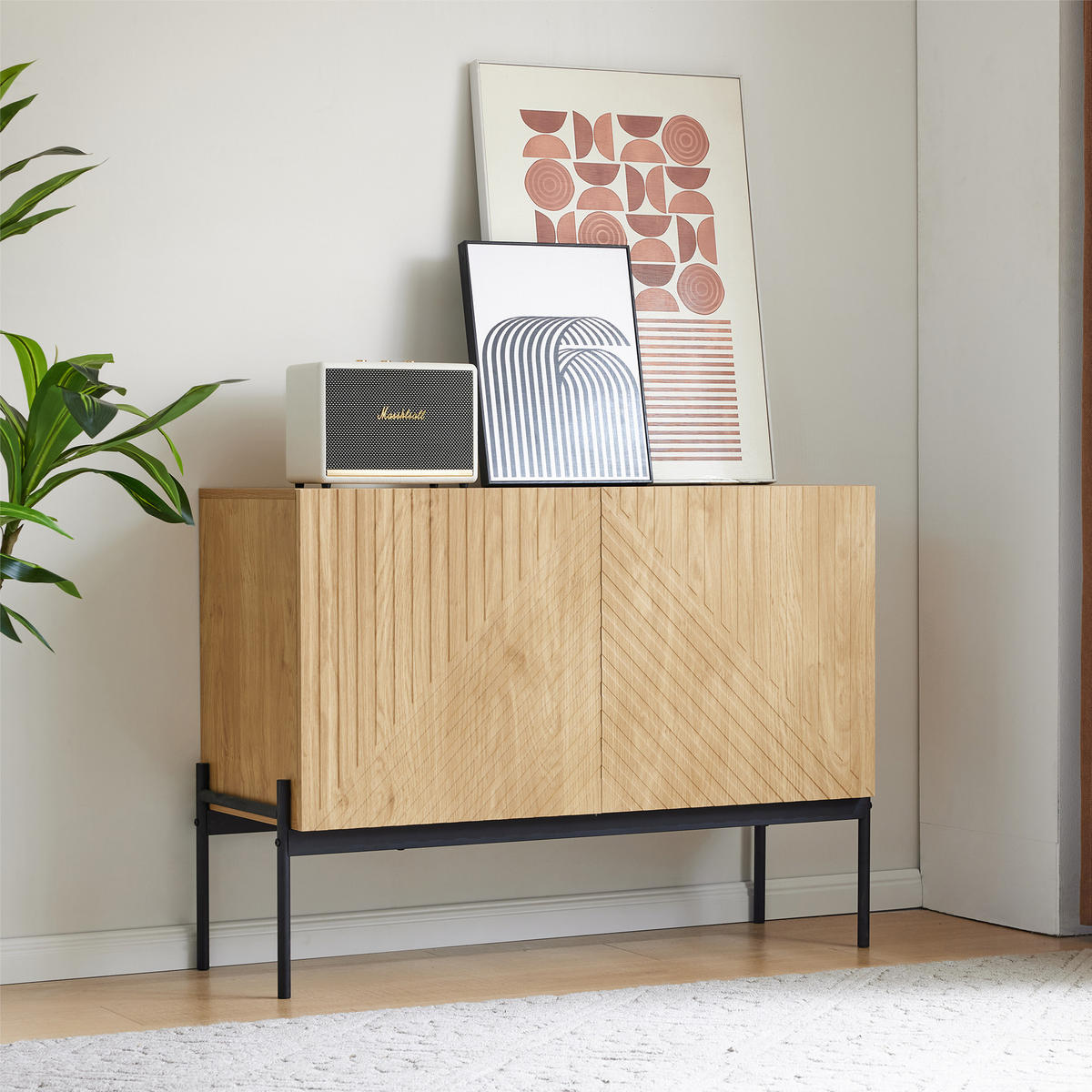 MEHRZWECKSCHRANK in Holzoptik 100/40/70 cm - Hellbraun, Holzwerkstoff (40/70/100cm) - Urban Meuble