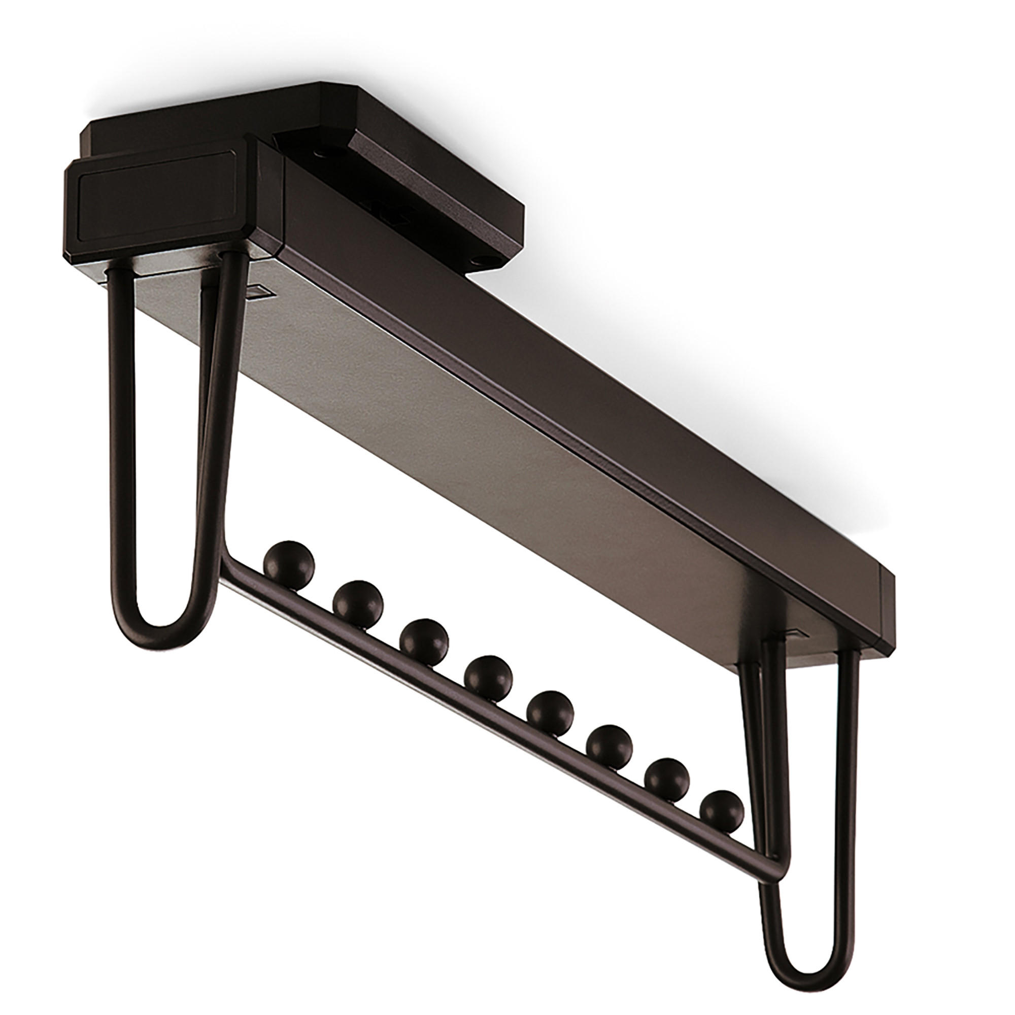 KLEIDERSTANGE Ausziehbarer Moka für Schränke, Mokka, Kunststoff und Aluminium - Mokka, Kunststoff (44.5cm) - EMUCA