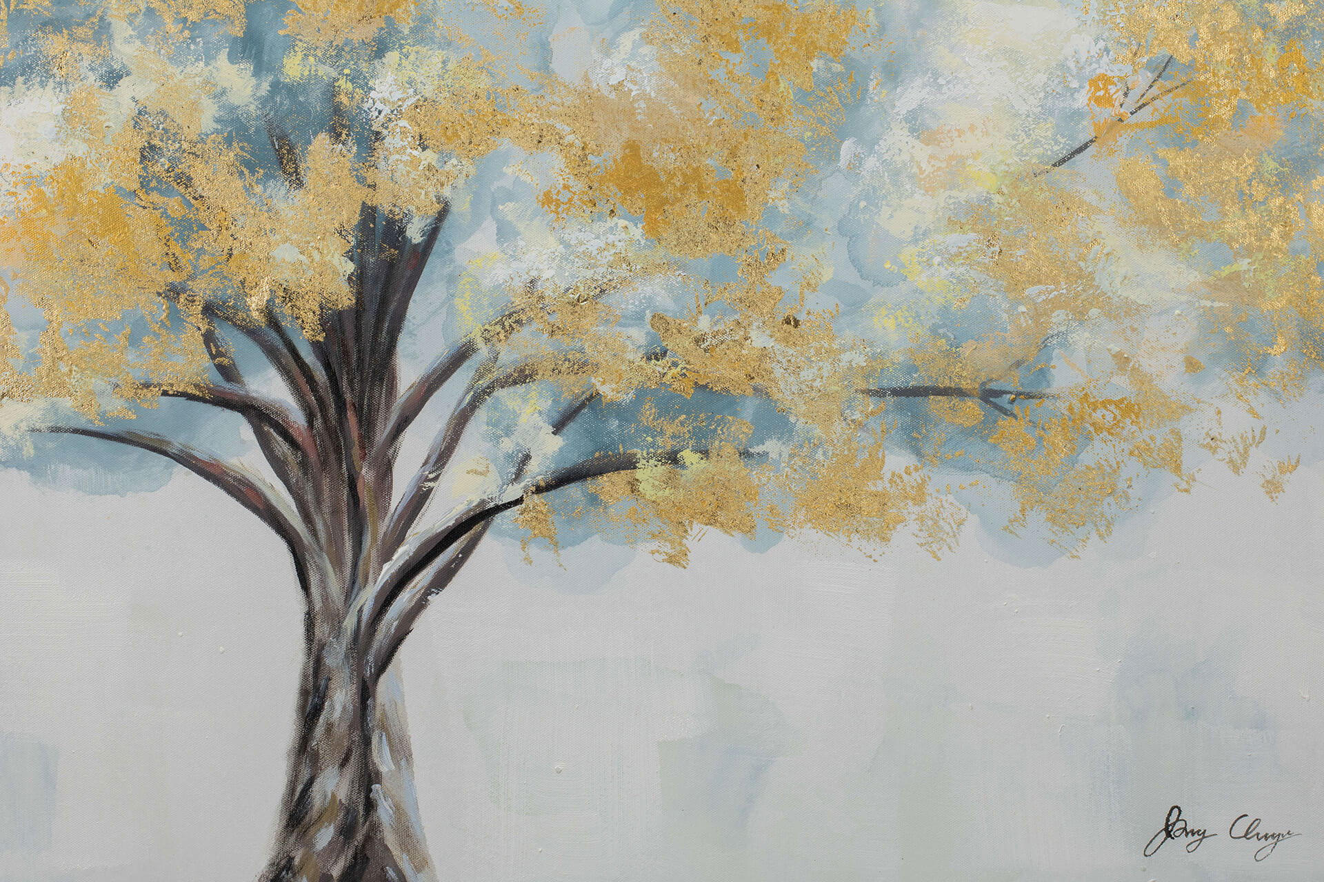 Thumbnail - Kunstloft Acrylbild, Gold, Türkis, Textil, Holz, 100x75 cm, Bilder und Zubehör, Wandbilder, Leinwandbilder