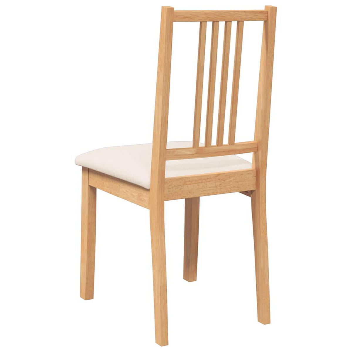 ESSZIMMERSTÜHLE Mit Kissen 2Er Set Natur Massivholz Gummibaum - Braun, Holz (47.5/89/40cm) - vidaXL