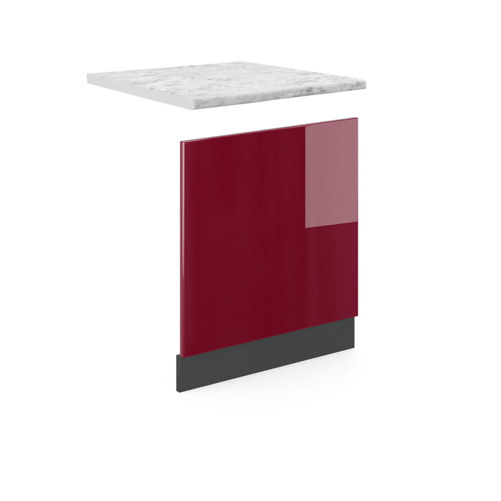 FRONTBLENDE R-Line Rot 60 cm, AP Marmor - Anthrazit/Rot, Holzwerkstoff (60/57.2/1.6cm) - Vicco