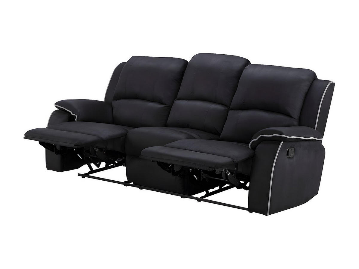RELAXSOFA - 3 Personen - stoff - schwarz Hernani - Schwarz, Textil (210/99/96cm) - Vente-Unique