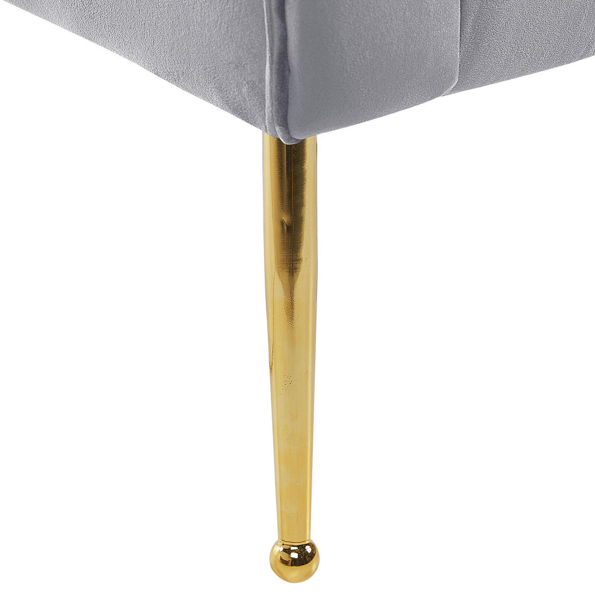 CHAISELONGUE Samtstoffhellgrau/gold Nantilly - Goldfarben/Grau, Textil (175/76/70cm) - Beliani